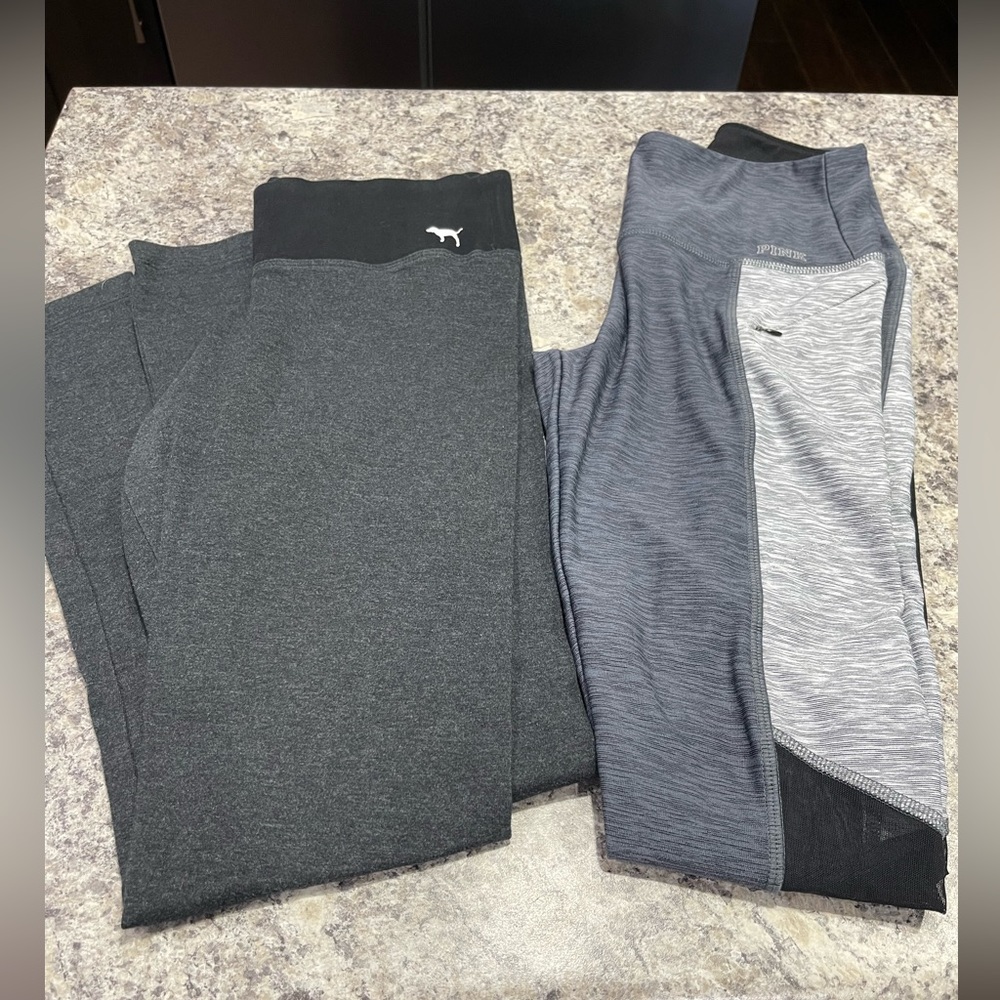 Two pairs of Victoria’s Secret PINK leggings and yoga pants size XS
